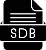 sdb Arquivo formato linha ícone vetor