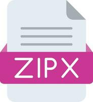 zipx Arquivo formato linha ícone vetor