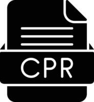 cpr Arquivo formato linha ícone vetor