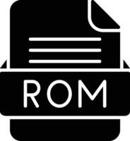 ROM Arquivo formato linha ícone vetor