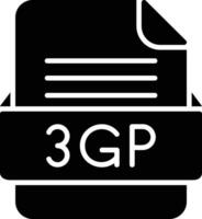 3gp Arquivo formato linha ícone vetor