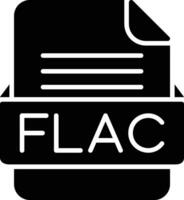 flac Arquivo formato linha ícone vetor