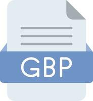 GBP Arquivo formato linha ícone vetor