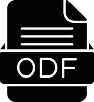 odf Arquivo formato linha ícone vetor