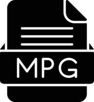 mpg Arquivo formato linha ícone vetor