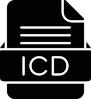 icd Arquivo formato linha ícone vetor