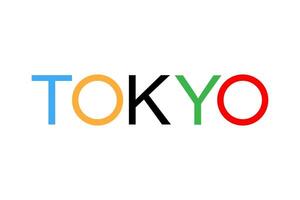 cores de tokyo da bandeira olímpica isolada no branco. fundo de 2020 jogos olímpicos. símbolo do esporte de verão Japão em ilustração em vetor plana. conceito de competição esportiva. design para plano de fundo, banner