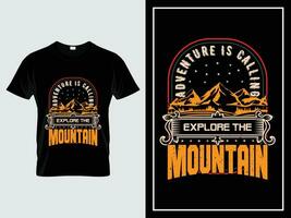 vintage aventura camiseta Projeto vetor na moda citar, montanha é chamando explorar a montanha