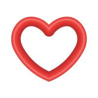 vetor vermelho brilhante coração símbolo realista 3d vetor ilustração isolado em branco fundo
