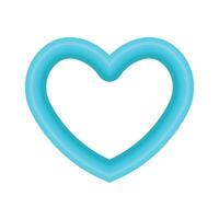 vetor azul brilhante coração símbolo realista 3d vetor ilustração isolado em branco fundo