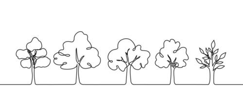 árvore plantar rabisco esboço vetor floresta ambiente. contínuo 1 linha árvore plantar para eco, natureza, jardim logotipo Projeto. ecologia verde conceito, fundo. vetor ilustração