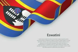 3d fita com nacional bandeira Eswatini isolado em branco fundo vetor