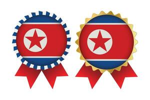 vetor medalha conjunto desenhos do norte Coréia modelo