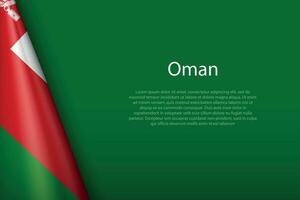 nacional bandeira Omã isolado em fundo com copyspace vetor
