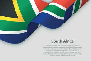 3d fita com nacional bandeira sul África isolado em branco fundo vetor
