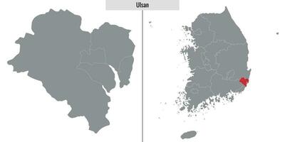 mapa Estado do sul Coréia vetor