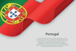 3d fita com nacional bandeira Portugal isolado em branco fundo vetor