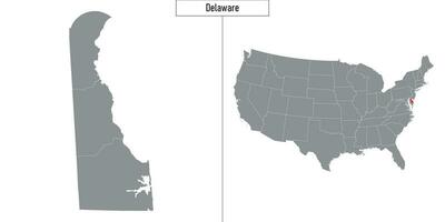 mapa do Delaware Estado do Unidos estados e localização em EUA mapa vetor