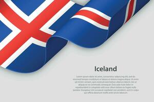 3d fita com nacional bandeira Islândia isolado em branco fundo vetor