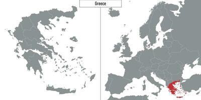 mapa do Grécia e localização em Europa mapa vetor