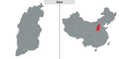 mapa da província da china vetor