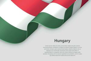 3d fita com nacional bandeira Hungria isolado em branco fundo vetor