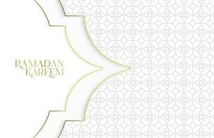 Ilustração em vetor ramadan kareem com papel branco cortado em forma geométrica para celebrações do mês sagrado islâmico
