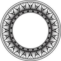 vetor monocromático Preto volta egípcio ornamento. sem fim círculo, anel do antigo Egito. geométrico africano quadro, Armação