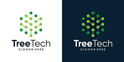 abstrato árvore logotipo Projeto modelo com conexão tecnologia estilo Projeto gráfico vetor ilustração. símbolo, ícone, criativo.