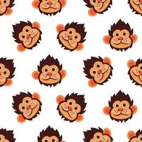 desatado padronizar com engraçado macaco face. vetor ilustração do uma tropical animal em uma branco fundo. crianças desenho animado ilustração para impressão em têxteis e papel