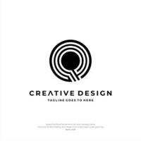 carta q logotipo círculo criativo Projeto vetor