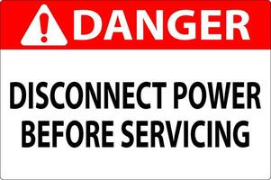 Perigo placa desconectar poder antes manutenção vetor
