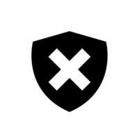 escudo com Cruz marca ícone vetor dentro plano estilo. proteção placa símbolo