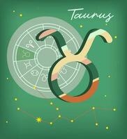Touro horóscopo placa vetor. astrológico círculo, zodíaco astrologia elemento. esotérico símbolo para logotipo ou ícone. vetor