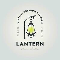 vintage rua luminária logotipo ícone, ilustração vetor do lanterna Projeto