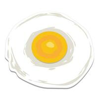 frito ovo 1 café da manhã plano estilo cozinhou cor ilustração vetor