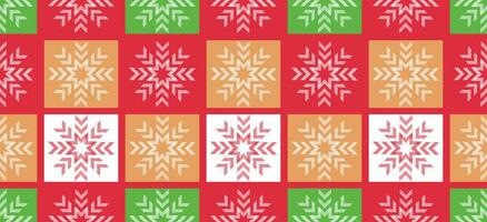 motivo Natal étnico feito à mão lindo ikat arte. Natal fundo. folk bordado Natal padrão, geométrico arte enfeite imprimir. vermelho, verde, branco cores. floco de neve, estrela, poinsétia Projeto. vetor