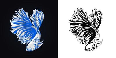 ilustração em vetor logotipo mascote peixe betta