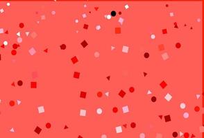 modelo de vetor de luz vermelha com cristais, círculos, quadrados.