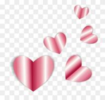 Rosa rosa papel vetor corações dentro a envelope, namorados para dia dos namorados dia. cartão, cartão postal, convite, modelo