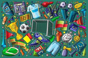 ilustração vetorial conjunto de doodle de futebol