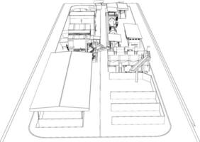 3d ilustração do industrial construção vetor