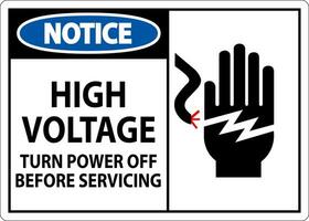 aviso prévio placa Alto Voltagem - virar poder fora antes manutenção vetor