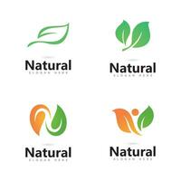 design de logotipo de vetor de folha de árvore