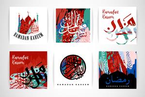 Conjunto de cartões criativos abstratos. Ramadan Kareem. vetor