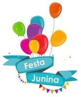 fundo de férias festa junina. festa tradicional do festival de junho do brasil. feriado de verão. ilustração vetorial com fita, balão vetor