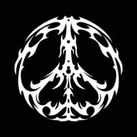 Paz símbolo brutalismo elemento forma de ativos ácido poster, tatuagem, tribal ilustração vetor círculo ícone, símbolo doente editável