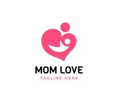 mãe e criança amor logotipo Projeto. mãe amor logotipo vetor
