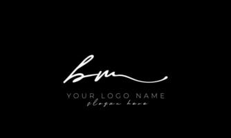 caligrafia carta bm logotipo Projeto. bm logotipo Projeto livre vetor modelo