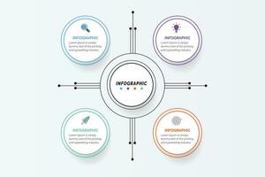 visualização de dados de negócios. gráfico de processo. elementos abstratos de gráfico, diagrama com 4 etapas, opções, partes ou processos. infográfico de modelo de negócios de vetor, design, vetor,2,3,4,5,6, vetor